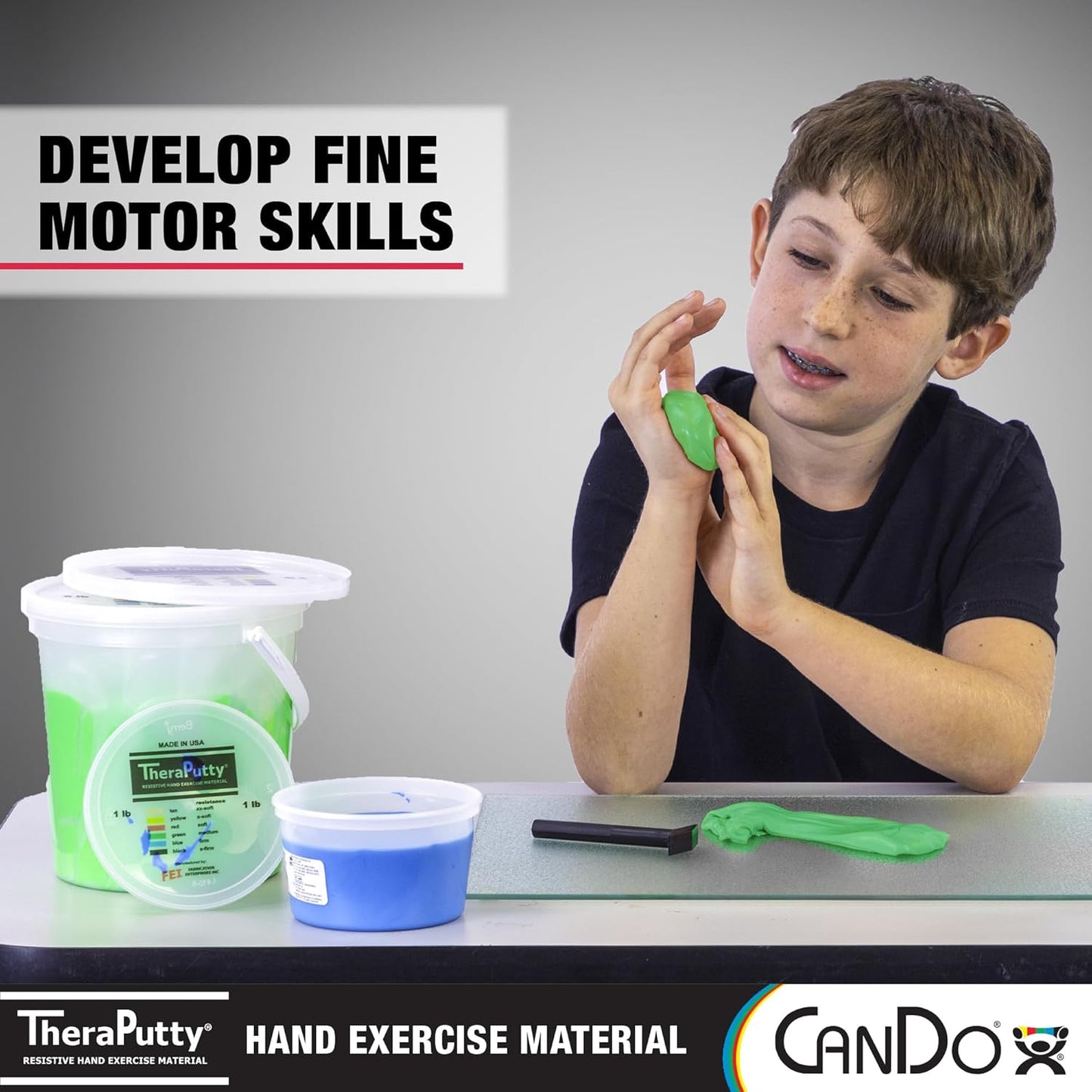 (90ml-green-medium) - Antimicrobial Theraputty Exercise Material Size: 90ml, Resistance/Colour: Medium/Green