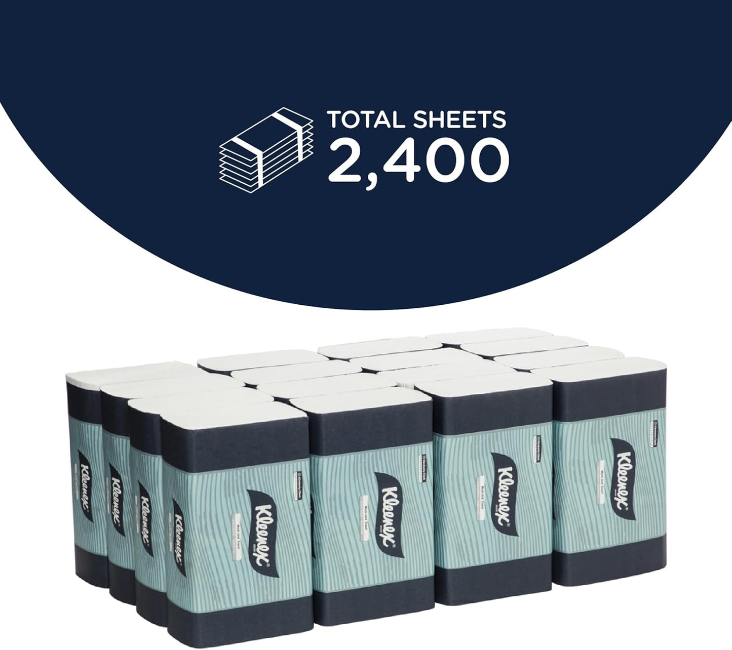Kleenex Optimum Hand Towels – Bulk 20 Packs of 120 Sheets Ideal for Washrooms & Kitchens