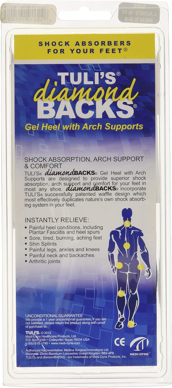 Tuli's Diamondbacks - Arch Support and Cushioning Insoles for Comfortable Shoes