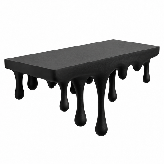 3D Printed Melting Wall Shelf – Drip-Style Modern Storage Rack, Black