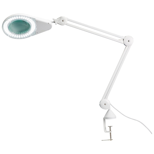 LED Magnifying Lamp with Table Clamp (12cm diameter, 115cm extension)