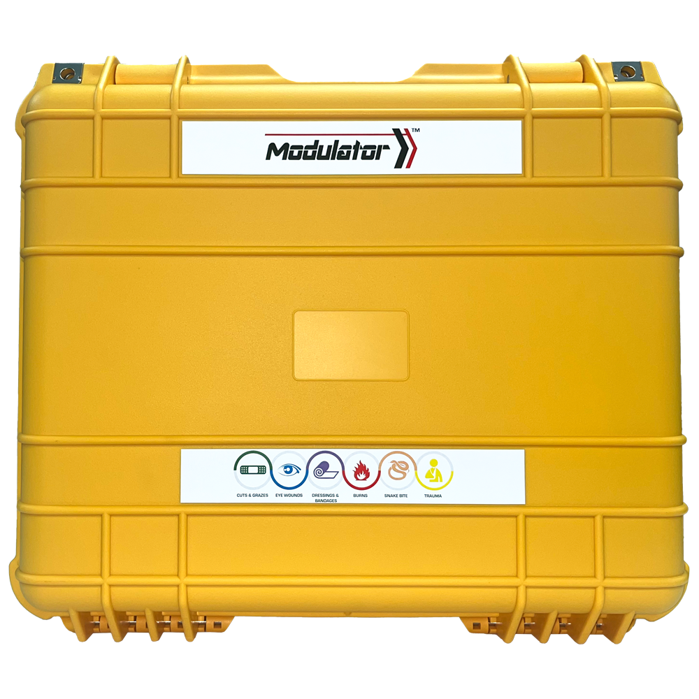 Waterproof Tough First Aid Kit – 6 Colour-Coded Modules, Tension Indicator Bandage, 43 x 38 x 15.4cm | Workplace Compliant & Durable Case