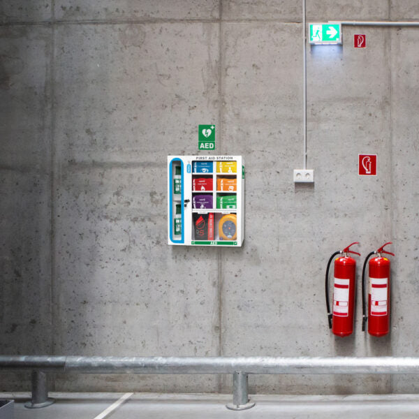 AeroKit First Aid Station – 6 Modular Units in Wall-Mounted Cabinet | Workplace Safety Solution