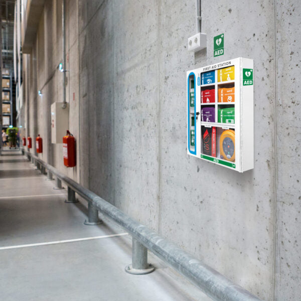 AeroKit First Aid Station – 6 Modular Units in Wall-Mounted Cabinet | Workplace Safety Solution