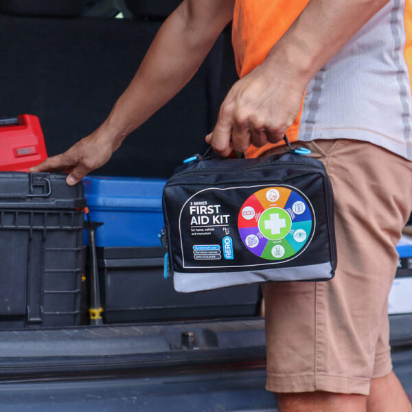 AEROKIT 3 Series First Aid Kit – Black Softpack | Portable, Latex-Free, Refillable | Home, Vehicle & Outdoor Safety