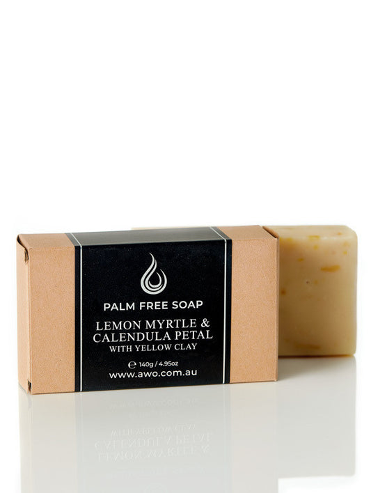 Natural Homemade Soap- Lemon Myrtle & Calendula- Palm Oil Free | AWO
