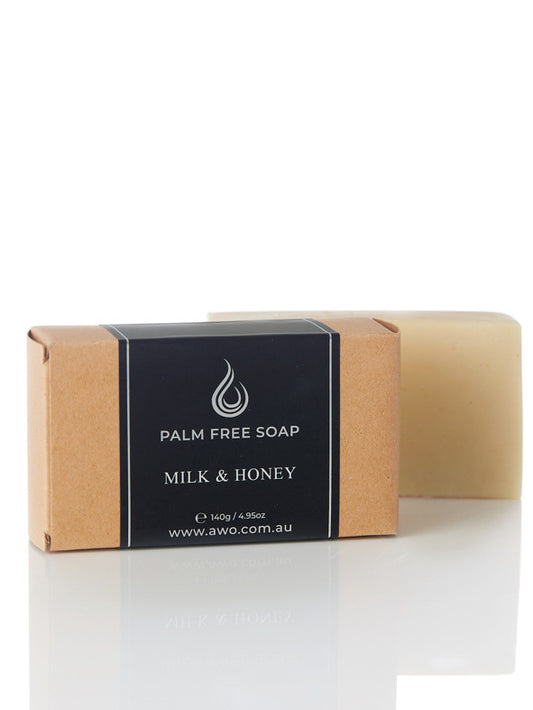 natural homemade soap, palm free, milk and honey