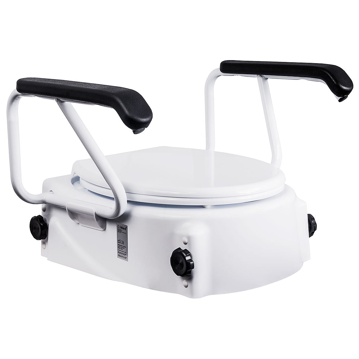 Adjustable Raised Toilet Seat with Armrests for Seniors, Height Adjustable 50-150mm, Fits Standard Aussie Toilets