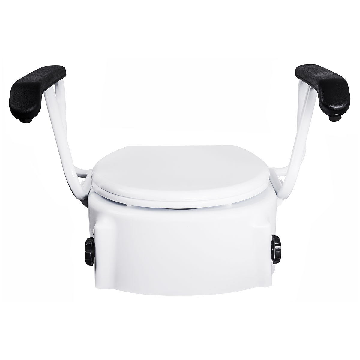 Adjustable Raised Toilet Seat with Armrests for Seniors, Height Adjustable 50-150mm, Fits Standard Aussie Toilets