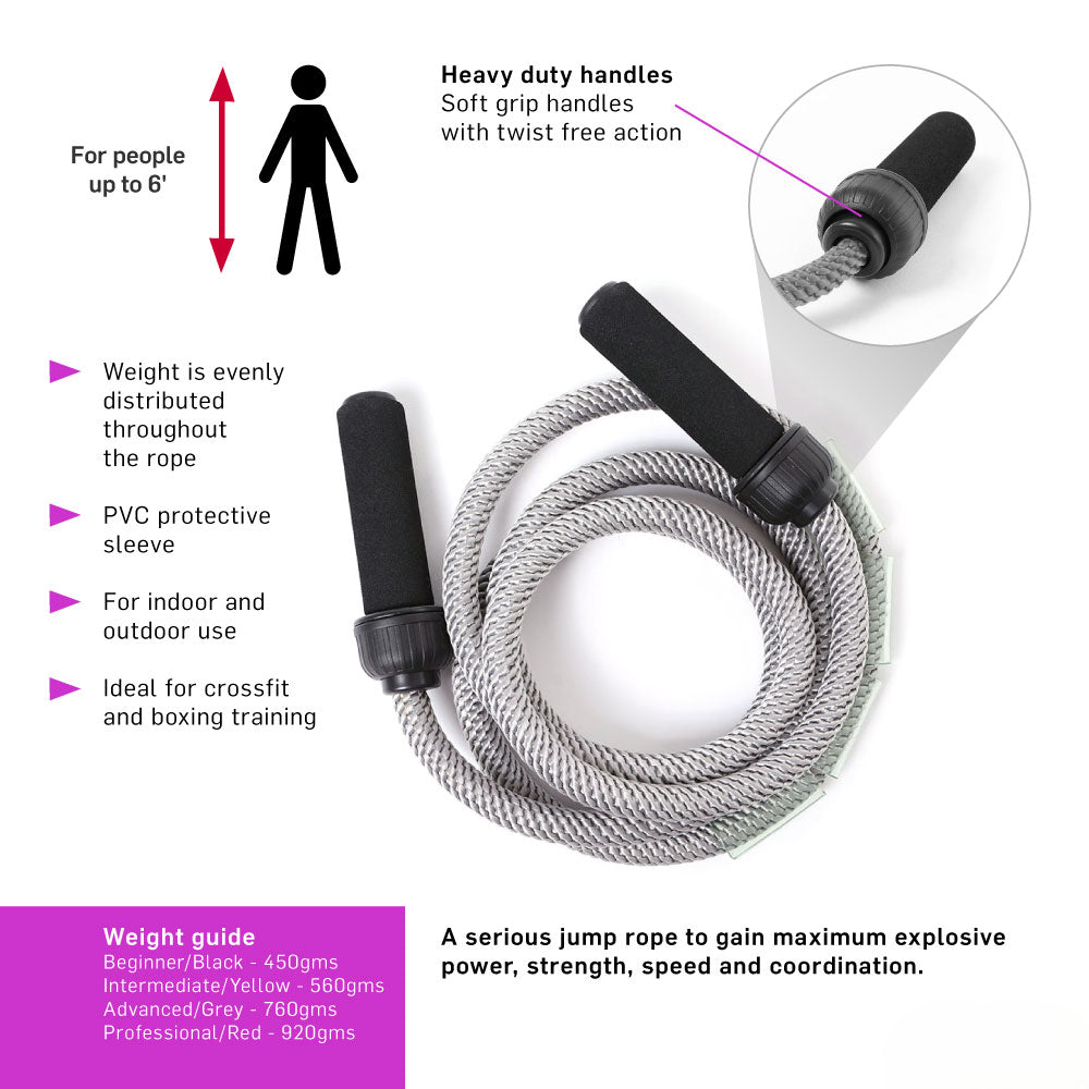 Heavy Jump Rope – Weighted Skipping Rope for CrossFit, Boxing & Cardio Training