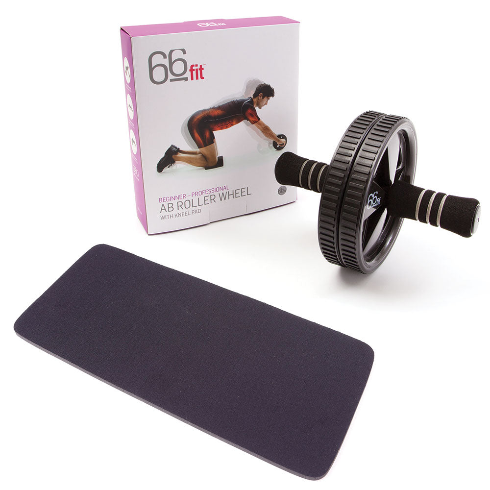 66fit Abdominal Roller Wheel & Kneel Pad for Core Strength Training | Home Fitness Essential