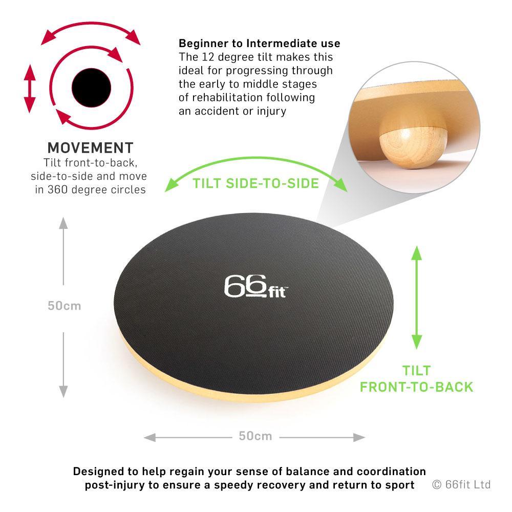 Wooden Balance Board with PVC Surface - 50cm Stability Trainer for Injury Recovery & Sport