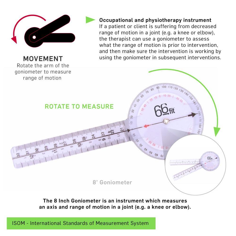 66fit Goniometer - Plastic - 8 Inch
