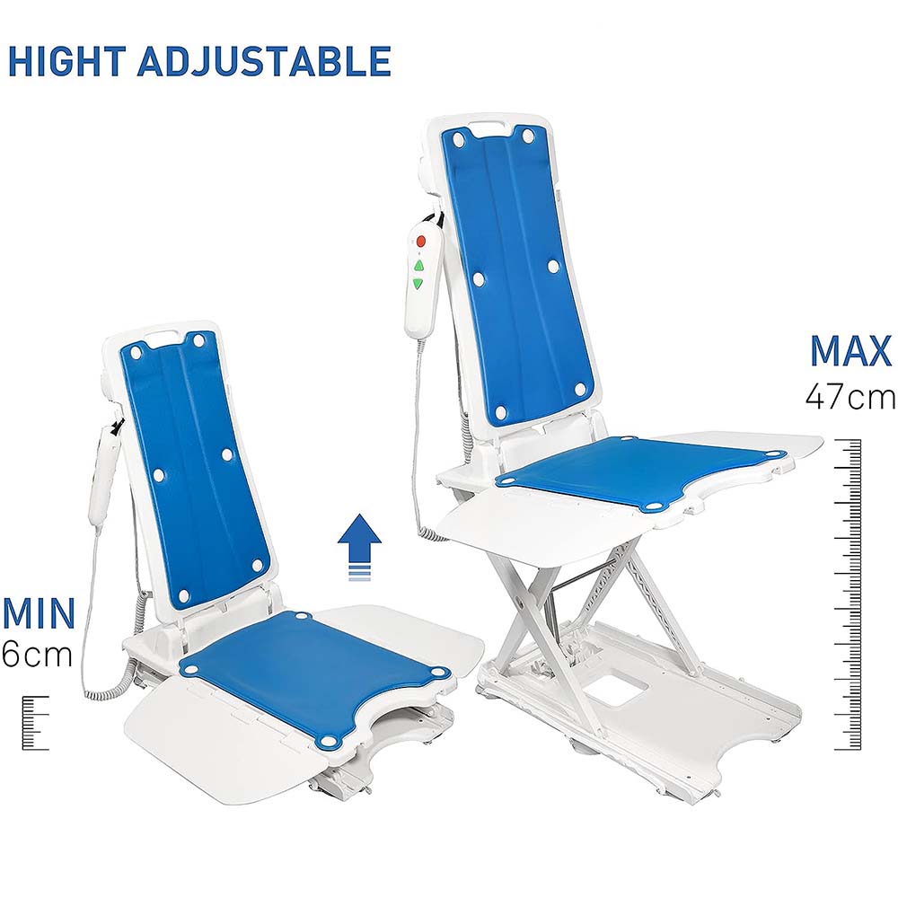 Battery-Powered Bath Lift Chair -  Auto Reclining and Adjustable, Safe and Comfortable for Elderly and Limited Mobility