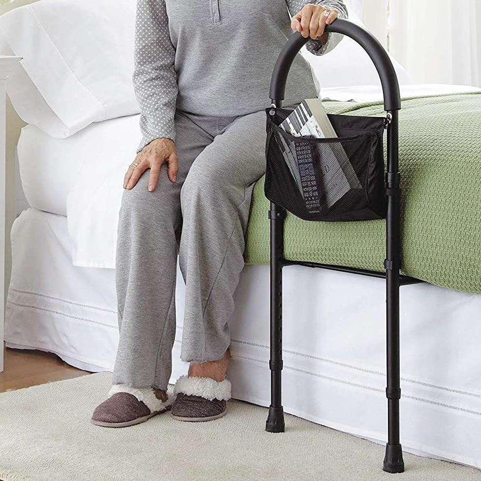 Height Adjustable Bed Rail with Pouch for Added Support | Fits Most Australian Beds