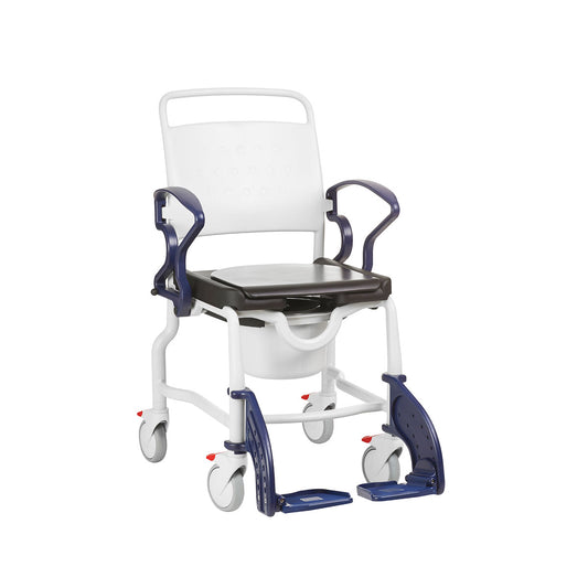 Rebotec Berlin Mobile Commode Chair - Comfort & Dignity for Immobilised Patients with Adjustable Height & Swivel Castors