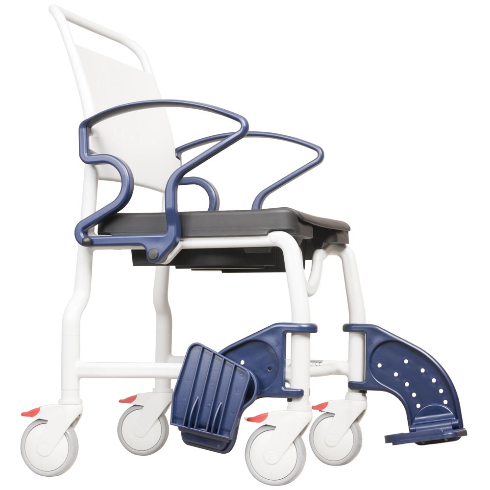 Rebotec Berlin Mobile Commode Chair - Comfort & Dignity for Immobilised Patients with Adjustable Height & Swivel Castors