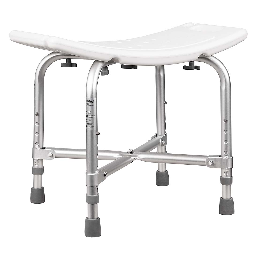 Heavy Duty Braced Shower Bench Seat - Lightweight, Rustproof Aluminium Frame with Non-Slip Feet