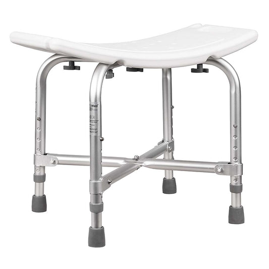Heavy Duty Braced Shower Bench Seat - Lightweight, Rustproof Aluminium Frame with Non-Slip Feet