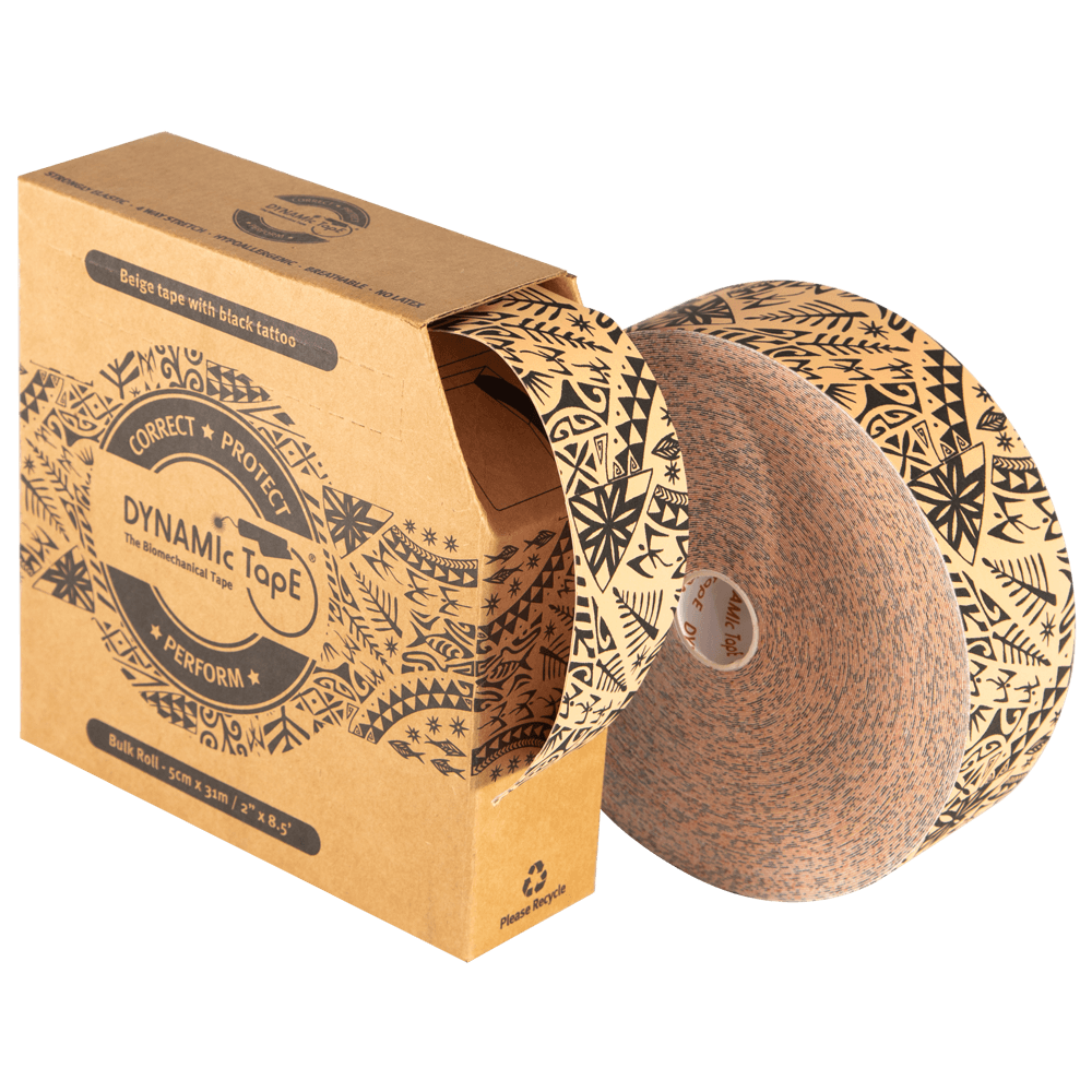 Dynamic Tape Black Tattoo 5cm x 31m Bulk Roll for Sports & Physio Muscle Support