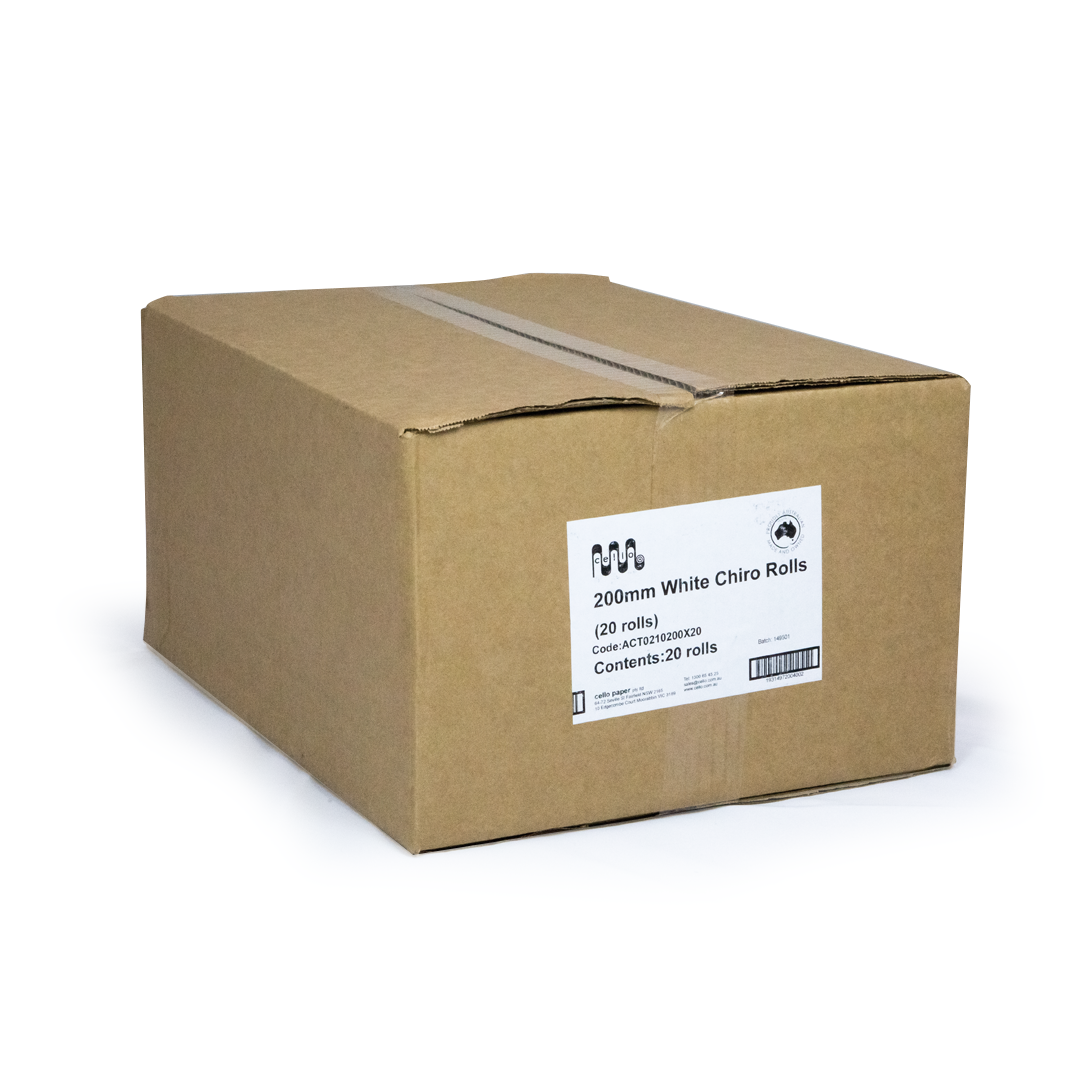 Cello Chiropractic Table Rolls – 20cm x 75m, Box of 20, Soft & Absorbent Disposable Paper, Fits All Treatment Tables
