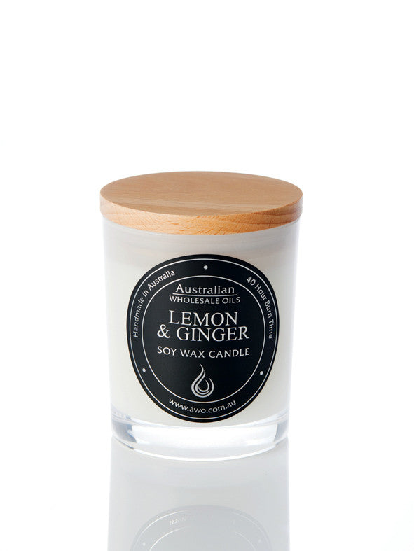 Lemon and Ginger Scented Soy Candles
