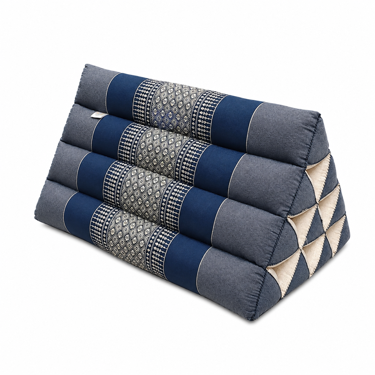 Thai Triangle Backrest Cushion – Handmade with Kapok Fill | Traditional Design | Firm, Allergen-Free Support | 50x32x30cm
