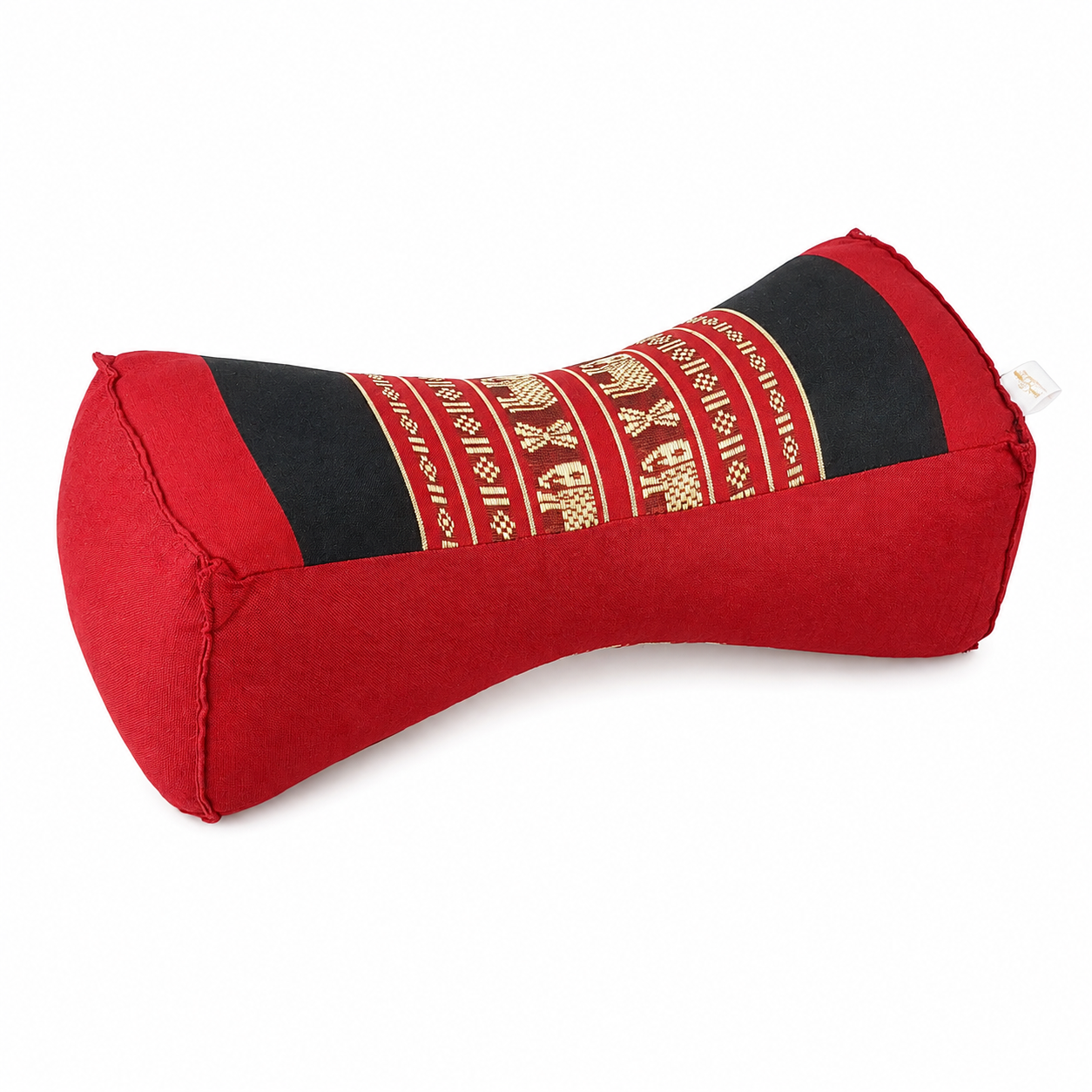 Handmade Bone Shape Neck Pillow – Thai Meditation Cushion Filled with Organic Kapok