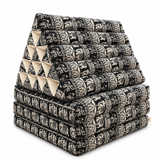 Jumbo Thai Triangle Pillow 3‑Fold – Handmade Kapok Daybed Cushion | Fold-Out Floor Mattress
