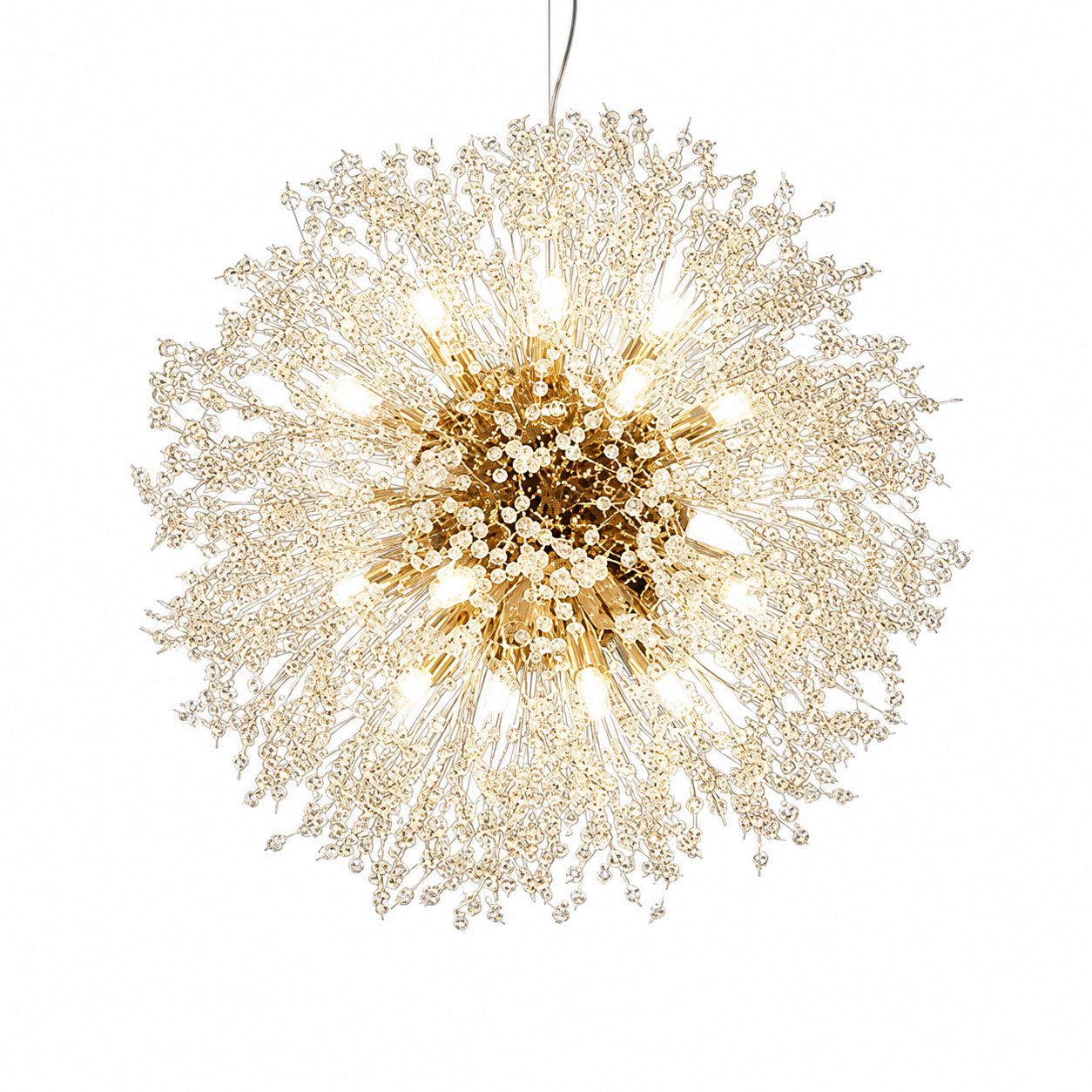 60cm Firefly Chandelier Pendant Light - Rose Gold, 16-Light LED