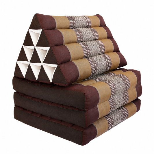 Large Thai Triangle Pillow – 3 Fold Floor Cushion | Handmade Thai Lounge Mat & Backrest | 100% Kapok Filled (Copy)