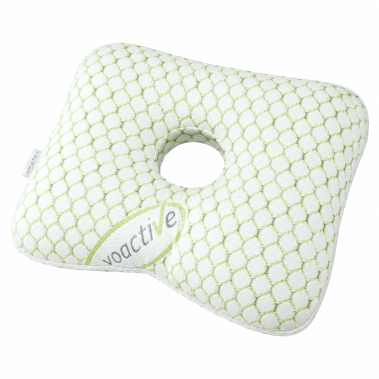 Green Ear Pillow with Hole for Side Sleepers - Pressure Relief Washable Cover