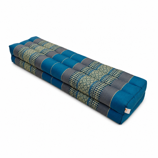 Handmade 80cm Long Yoga Bolster – Organic Kapok Filled Thai Meditation Cushion and Decorative Pillow