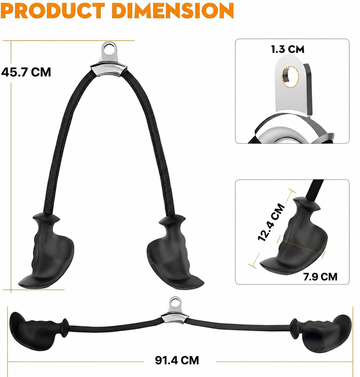 Anti-Slip Tricep Rope Cable Attachment for Gym Workouts & Pulldown Machines