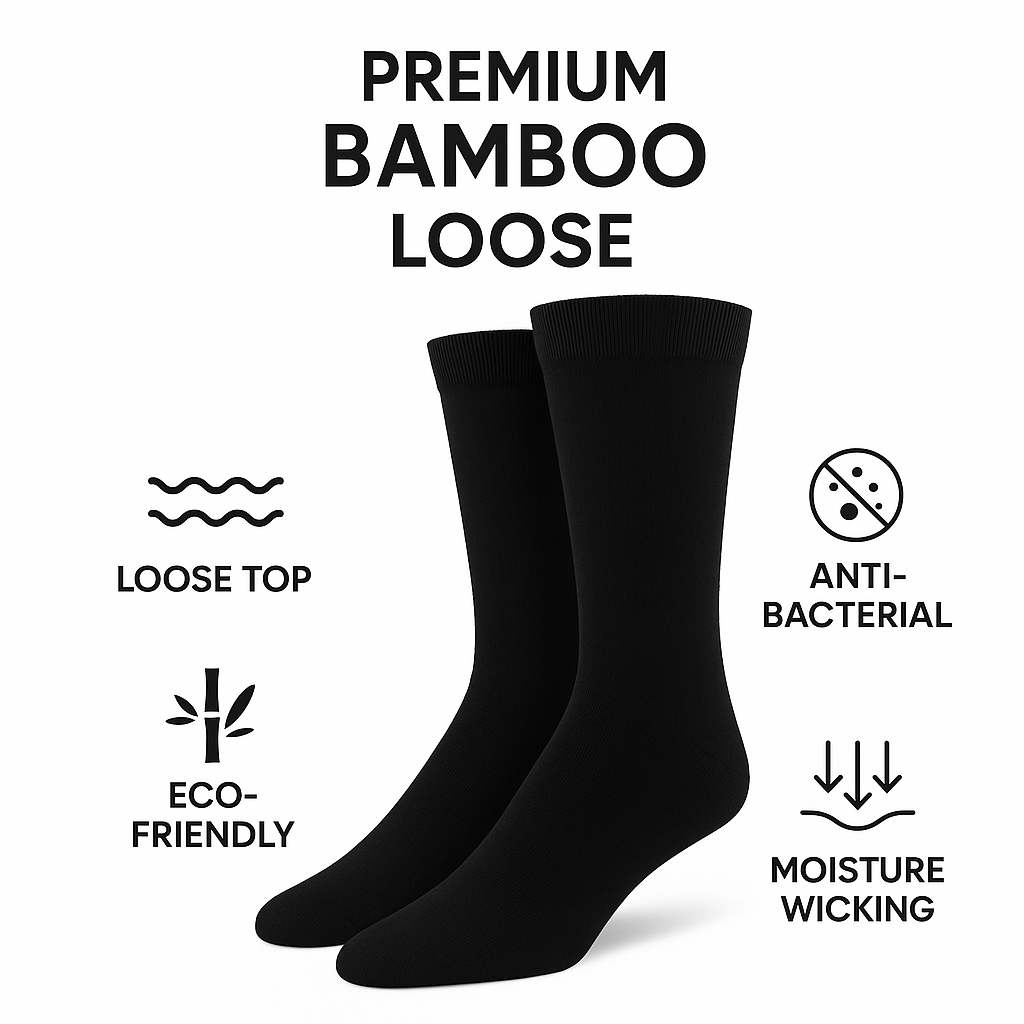 Premium Bamboo Loose Top Socks Diabetic / Diabetes Circulation Eco Sox