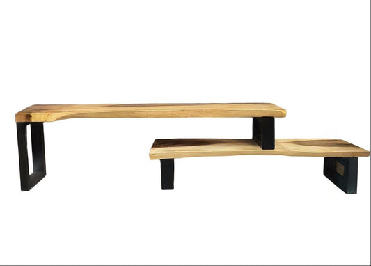 Live Edge Adjustable Timber TV Unit 1.6–2.5 m | Hardwood Entertainment Console