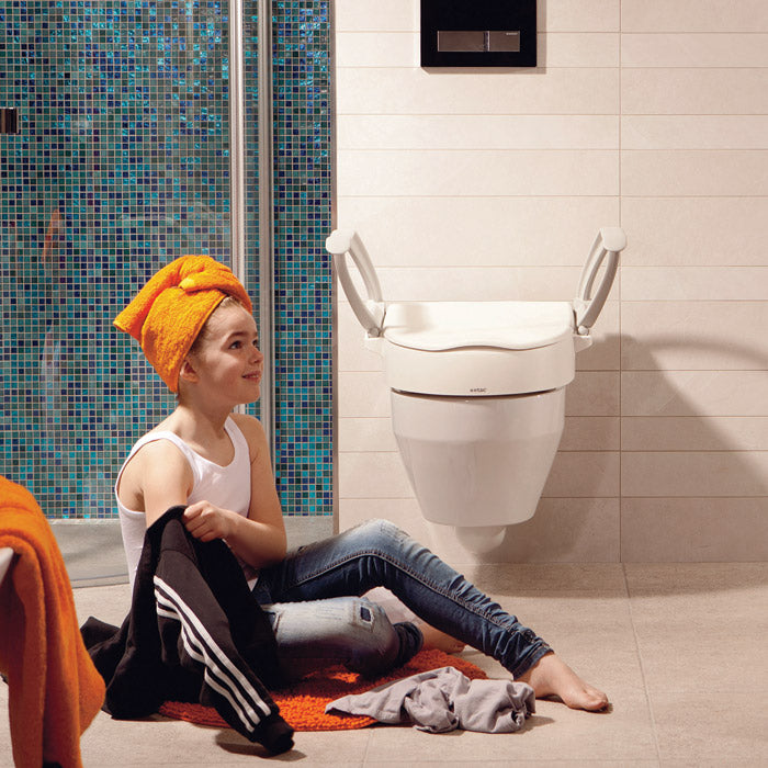 Etac Cloo Toilet Raiser with Adjustable Heights and Detachable Armrests - Ideal for Seniors & Mobility Needs