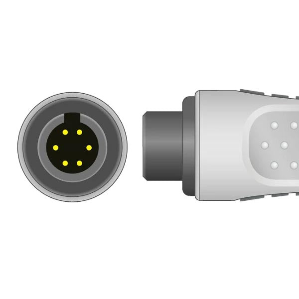 High-Quality Latex-Free ECG Snap Cable with 5 Leads - Compatible with Major ECG Monitors