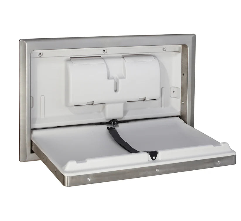 Commercial Recessed Baby Change Station – Heavy Duty Stainless Steel, Wall Mounted Design