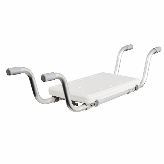 Adjustable Slip-Resistant Bath Bench Seat with Drainage Holes - Aluminium Frame, 110kg Capacity