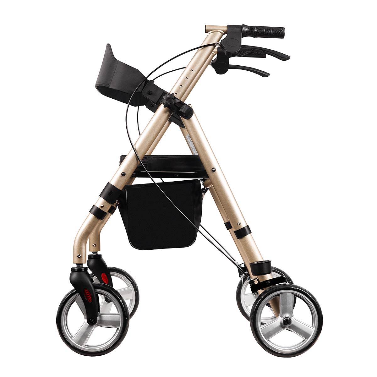 Rollator Mobility Walker with Seat and Padded Backrest