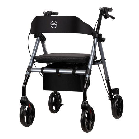 Rollator Mobility Walker with Seat and Padded Backrest