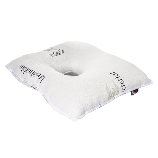 Ear pillow with ear hole — pressure-relief sleep support