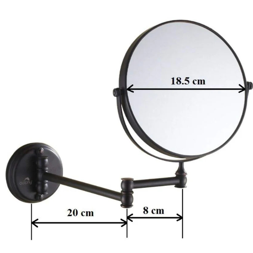 5X & 1X Wall Mounted Magnifying Makeup Mirror – Matte Black