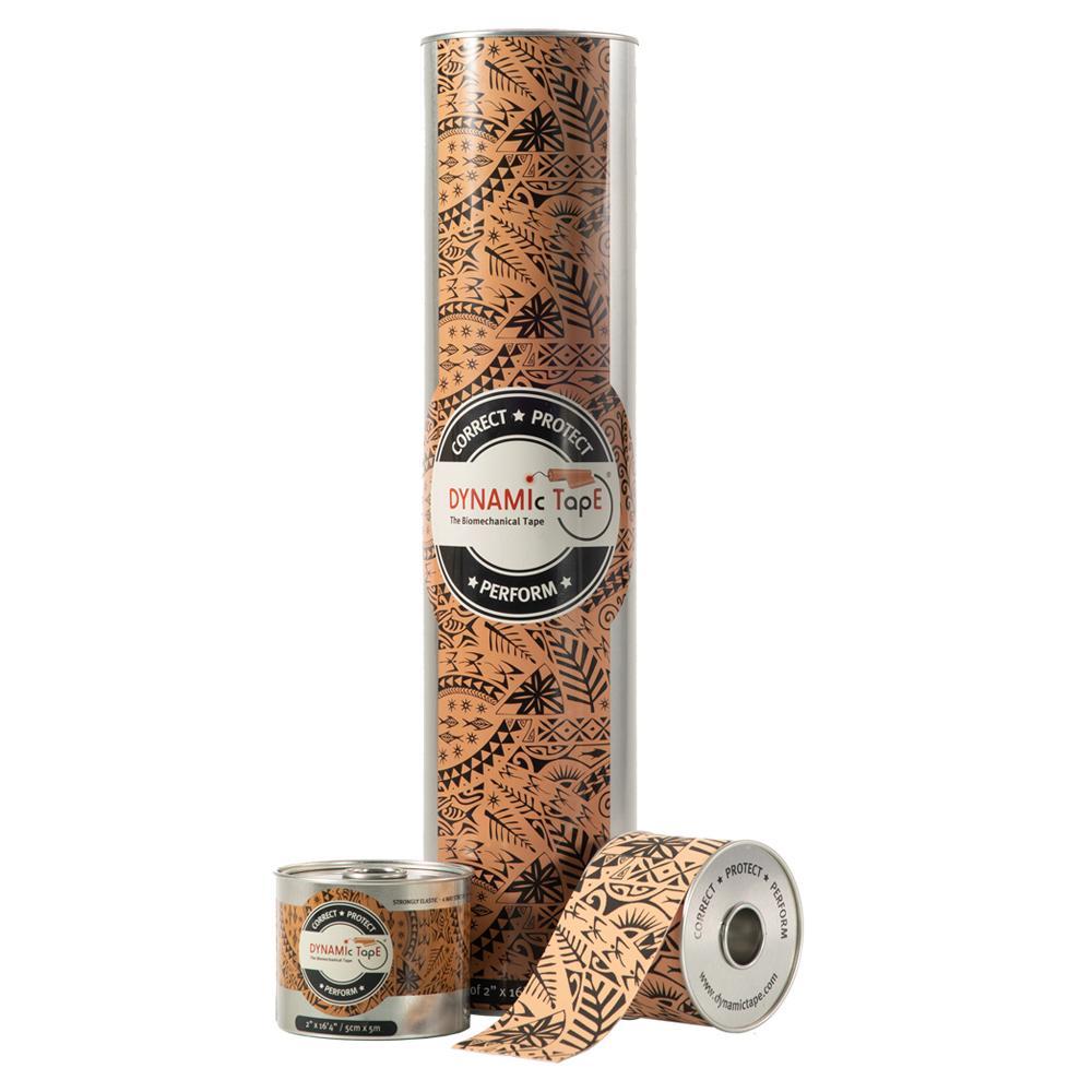 Dynamic Tape 5cm x 5m Beige with Black Tattoo - 6 Pack Bulk | Premium Sports Therapy Tape