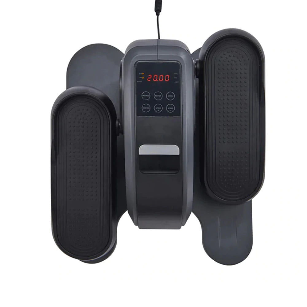 FORCE under desk electric elliptical pedal trainer with LCD display in black and red