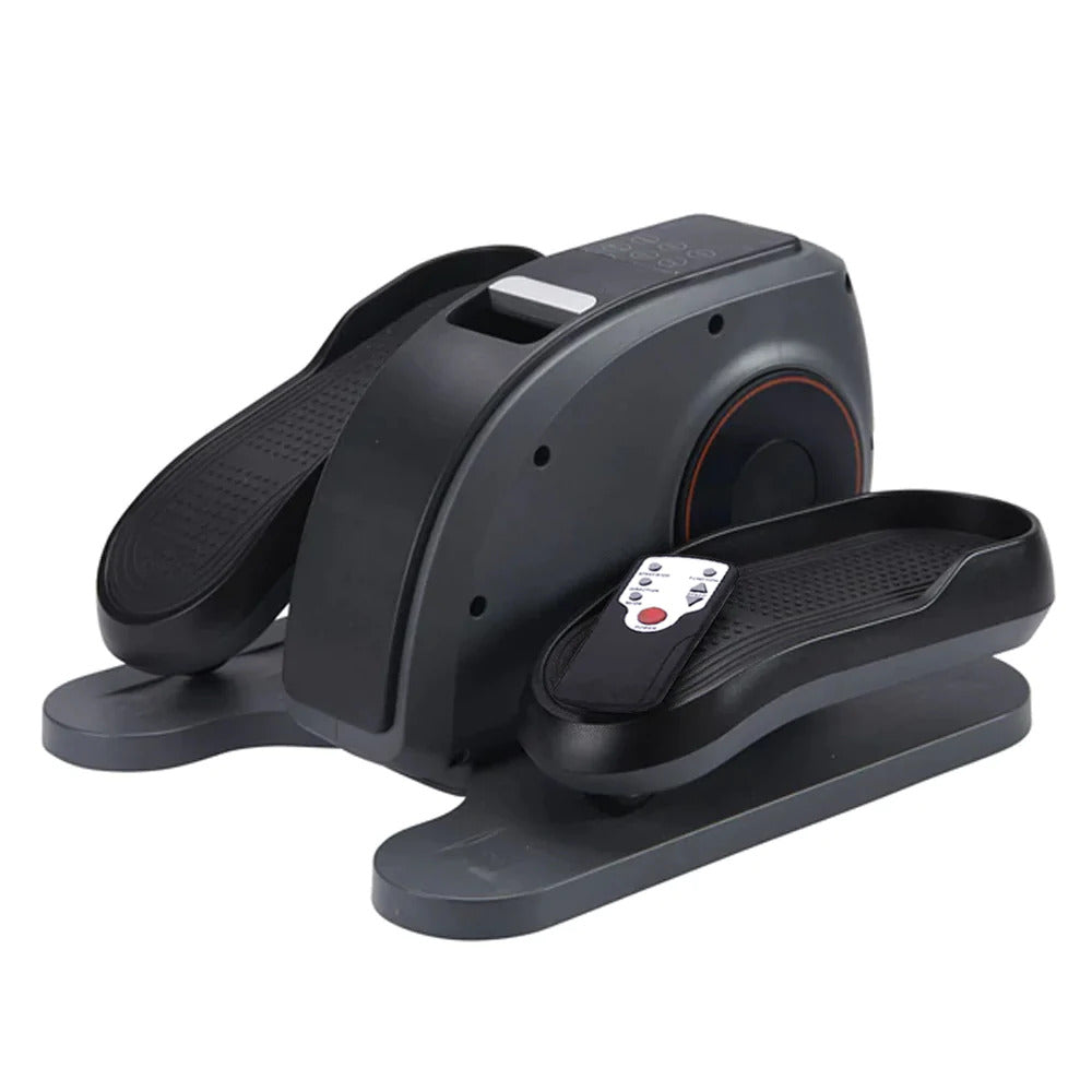 FORCE under desk electric elliptical pedal trainer with LCD display in black and red