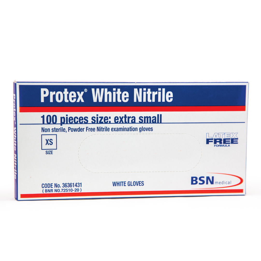 Protex Nitrile White Gloves P-F & L-F