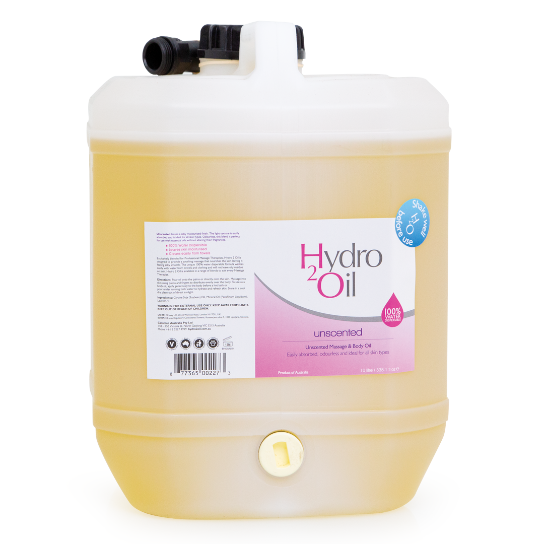 Hydro 2 Oil Massage Oil Unscented – Natural Skin Nourishment, 100% Water Dispersible