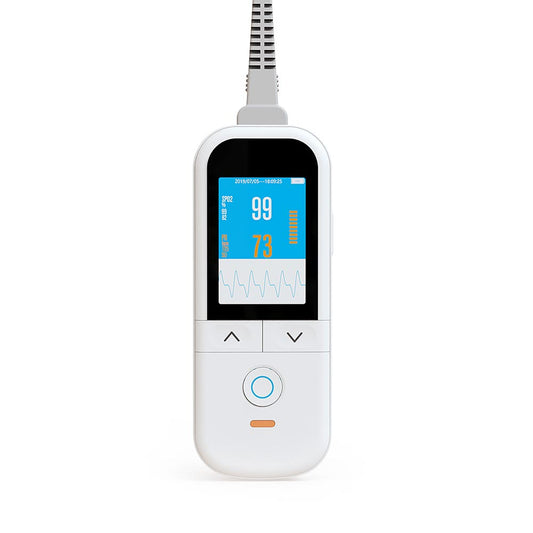 Handheld pulse oximeter, rechargeable with large display